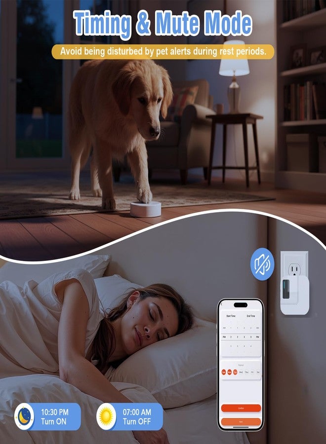 ChunHee WiFi Smart Dog Door Bell for Potty Training to Go Outside–Wireless Doggy Doorbell with Tuya Phone Notification–Waterproof Touch Button and Adjustable Volume, Multi-User Alerts(1 Dog Buttons) - Image 3
